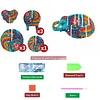 Elefant 5d DIY-Tiermuster Heim-Diamantbemalungsuntersetzer mit Halter