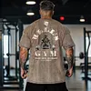 Retro Hell Gym Flame Skull Graphics Washed T-shirt by Inlyline
