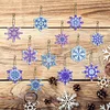 12PCS Diamond Painting Snowflakes Double Sided Keychain