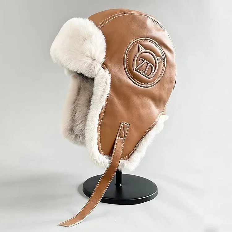 Leather Aviator Winter Fur Hat Luc. 42