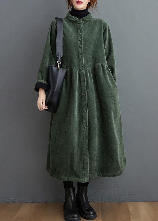 French blackish green corduroy coats Inspiration thick Cinched women coats ( Limited Stock)