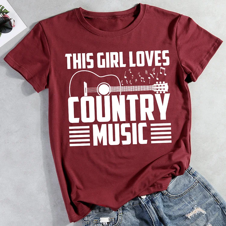 This Girl Loves Country Music  T-shirt Tee -012677