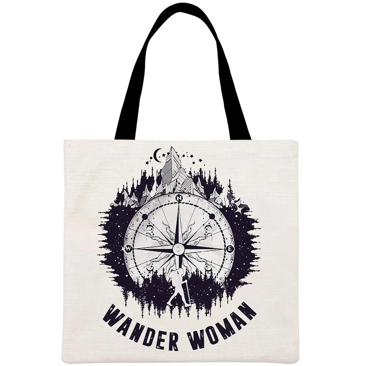 Wander woman Printed Linen Bag-Annaletters