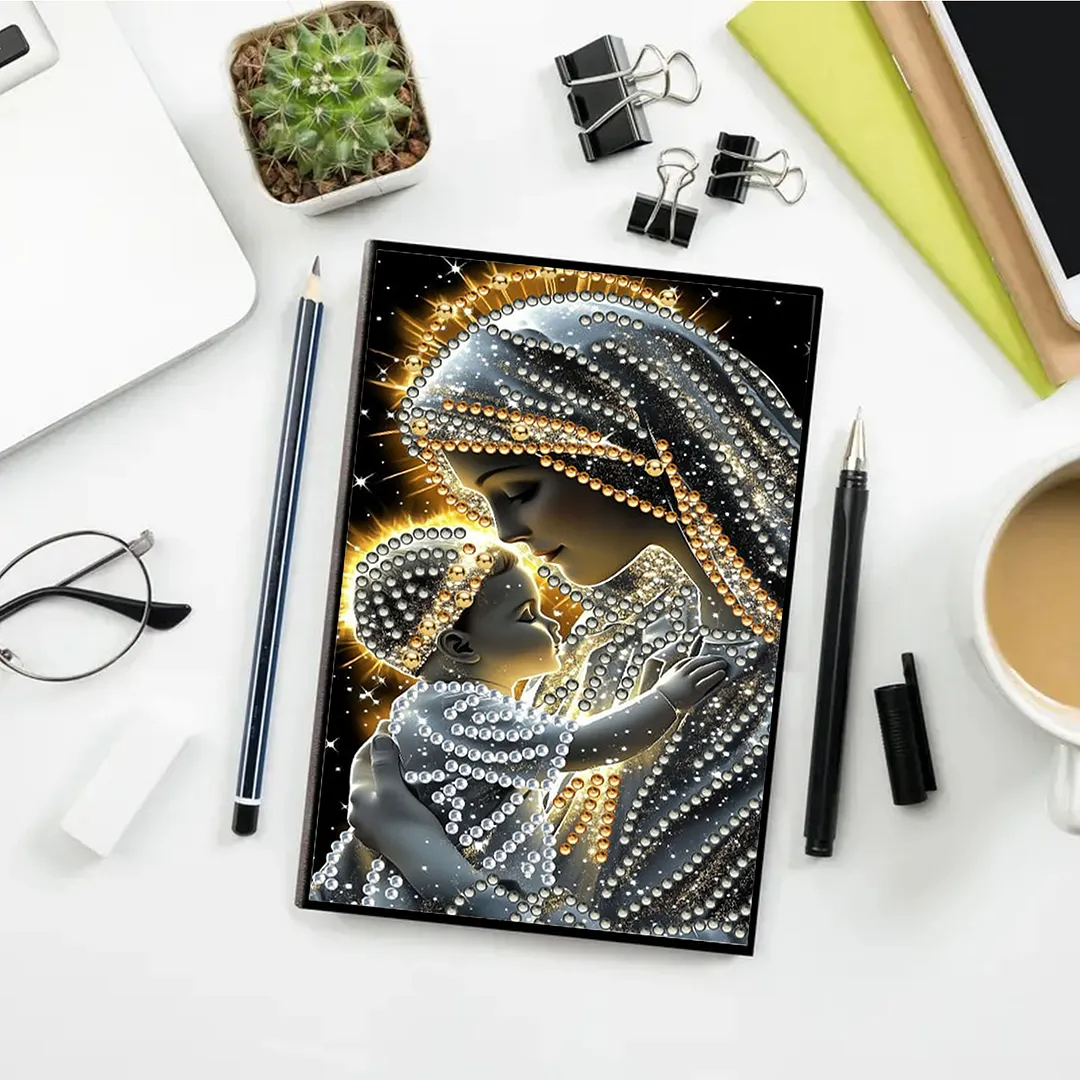 5D DIY Rhinestone Art Painting Notebook Kit for Holiday Birthday Gift (Lady)