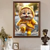 Diamond Painting -DIY Full Round Drill Yellow Raincoat Cat