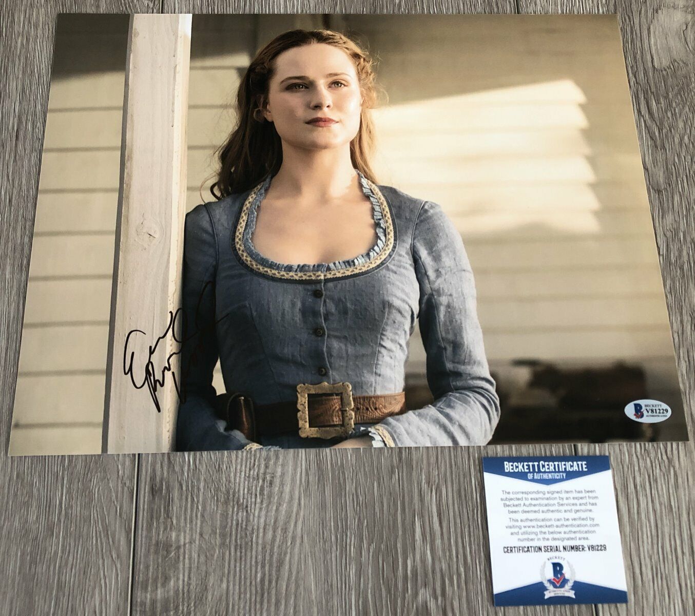 EVAN RACHEL WOOD SIGNED WESTWORLD 11x14 Photo Poster painting B w/EXACT PROOF & BECKETT BAS COA