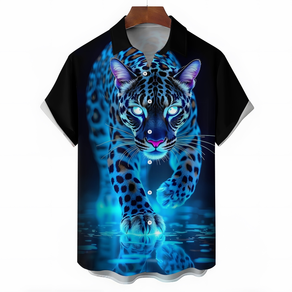 Glowing Leopard Print Hawaiian Shirt