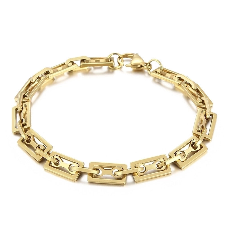 Elegant Geometric Solid Color Titanium Steel 18K Gold Plated Bracelets In Bulk