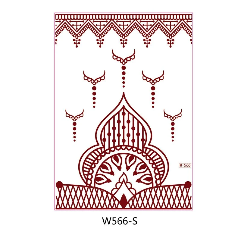 Waterproof Temporary Tattoo Sticker Chest Lace Henna Mandala wedding Flash Tattoos Flower Body Art Arm Fake Tatoo Women Men