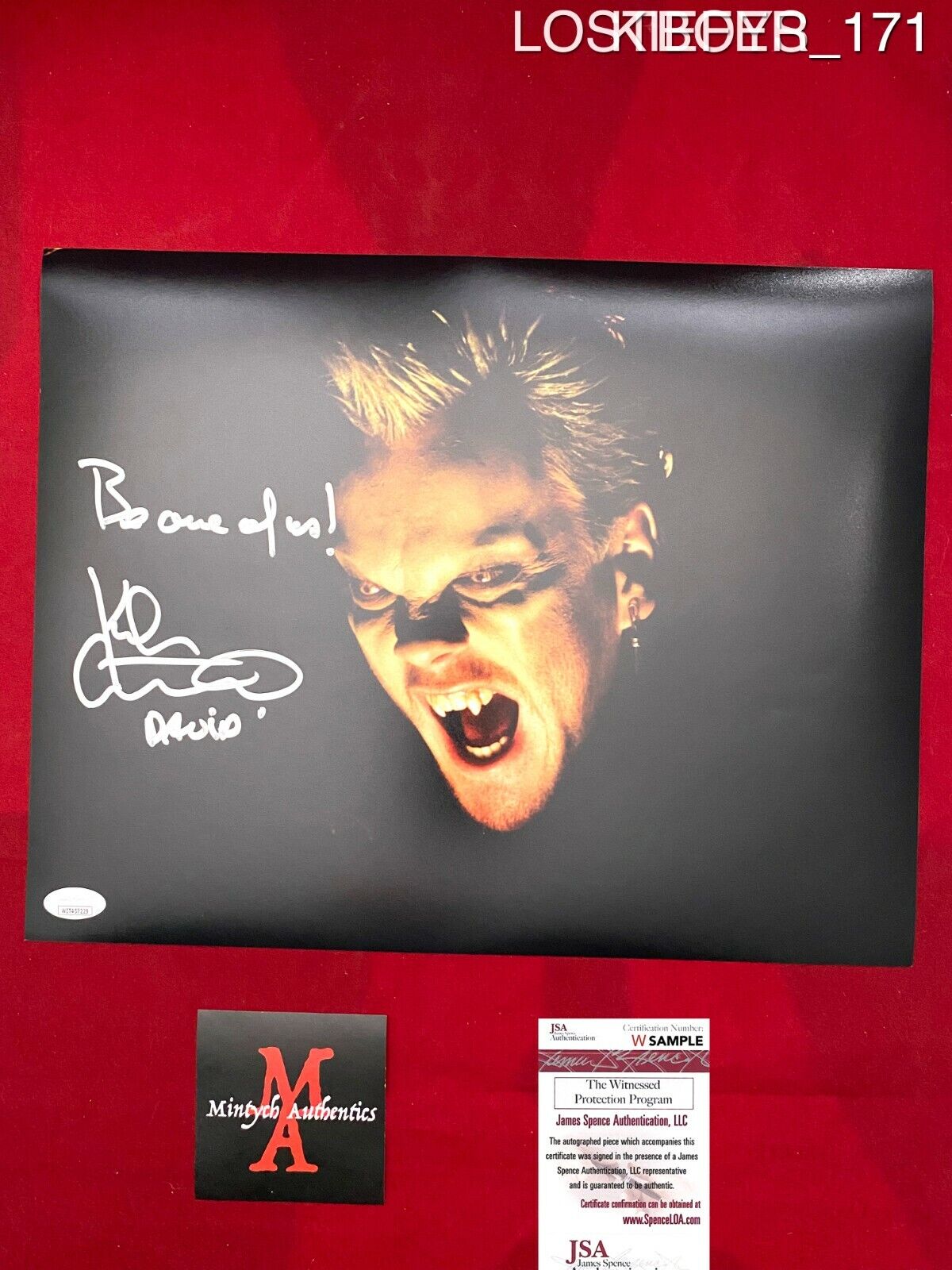 KIEFER SUTHERLAND AUTOGRAPHED SIGNED 11x14 Photo Poster painting! THE LOST BOYS! DAVID! JSA!