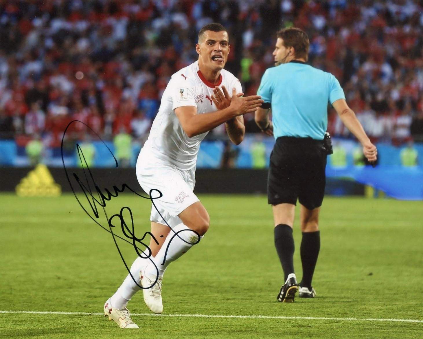 FOOTBALLER Granit Xhaka SWISS NATIONAL TEAM autograph, IP signed Photo Poster painting