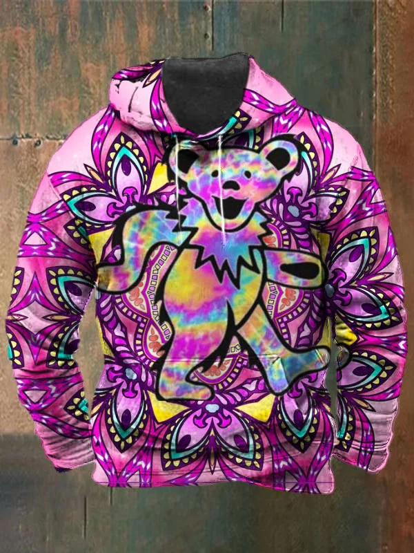 Unisex Bear Print Heavyweight Hoodies