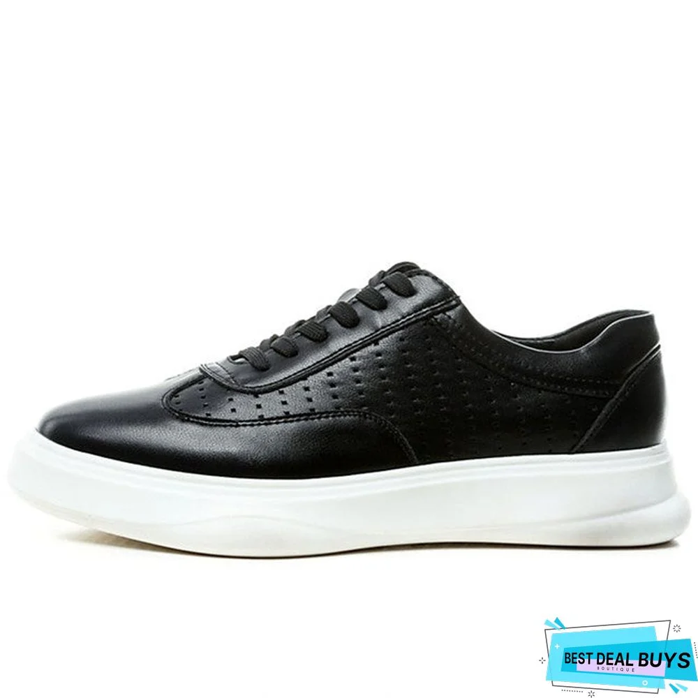 Men's Fall Business Daily Sneakers Pu Non-Slipping White / Black