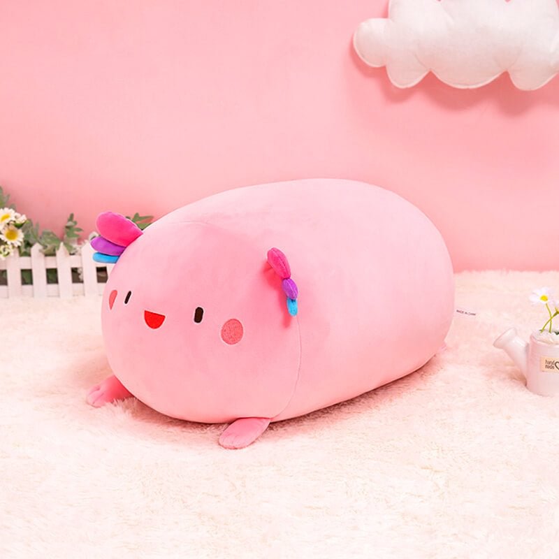 Mewaii® Fluffffy Family Pink & Black Axolotl Kawaii Stuffed Animal Plush Squishy Pillow Soft Toy
