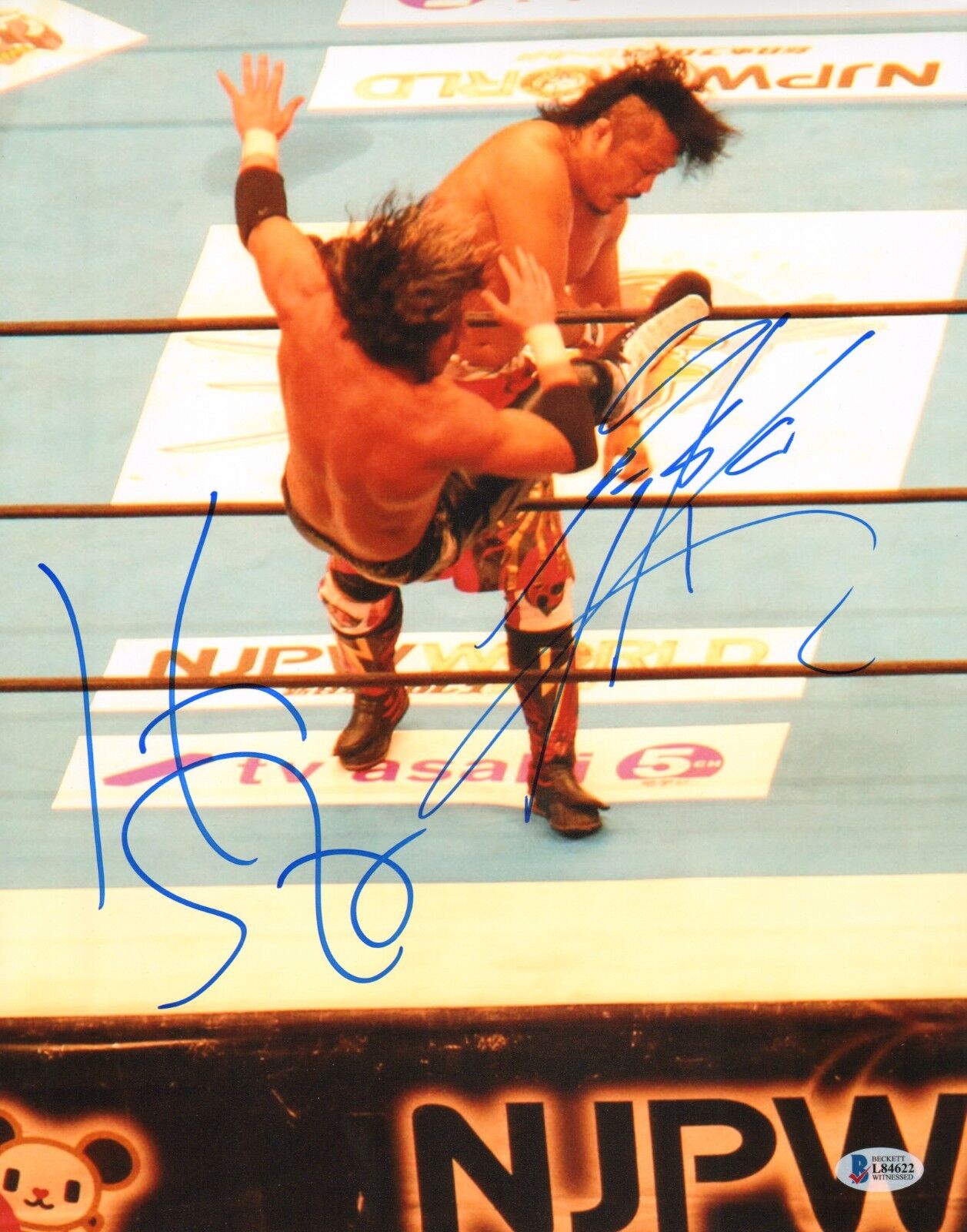 Kenny Omega & Hirooki Goto Signed 11x14 Photo Poster painting BAS COA New Japan Pro Wrestling 3