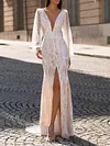 Lace Puff Sleeves Wedding Maxi Dress