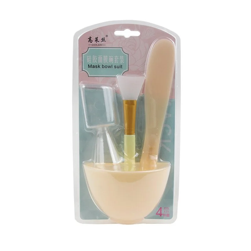 1set Portable DIY Mask Tools Non-toxic Silicone Bowl Brush Mud Stick Cup Spoon Kit Multi-functional Face Makeup Tools Durable