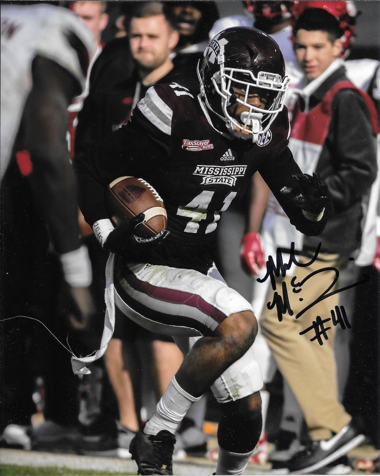 MARK McLAURIN HAND SIGNED MISSISSIPPI STATE BULLDOGS 8X10 Photo Poster painting W/COA