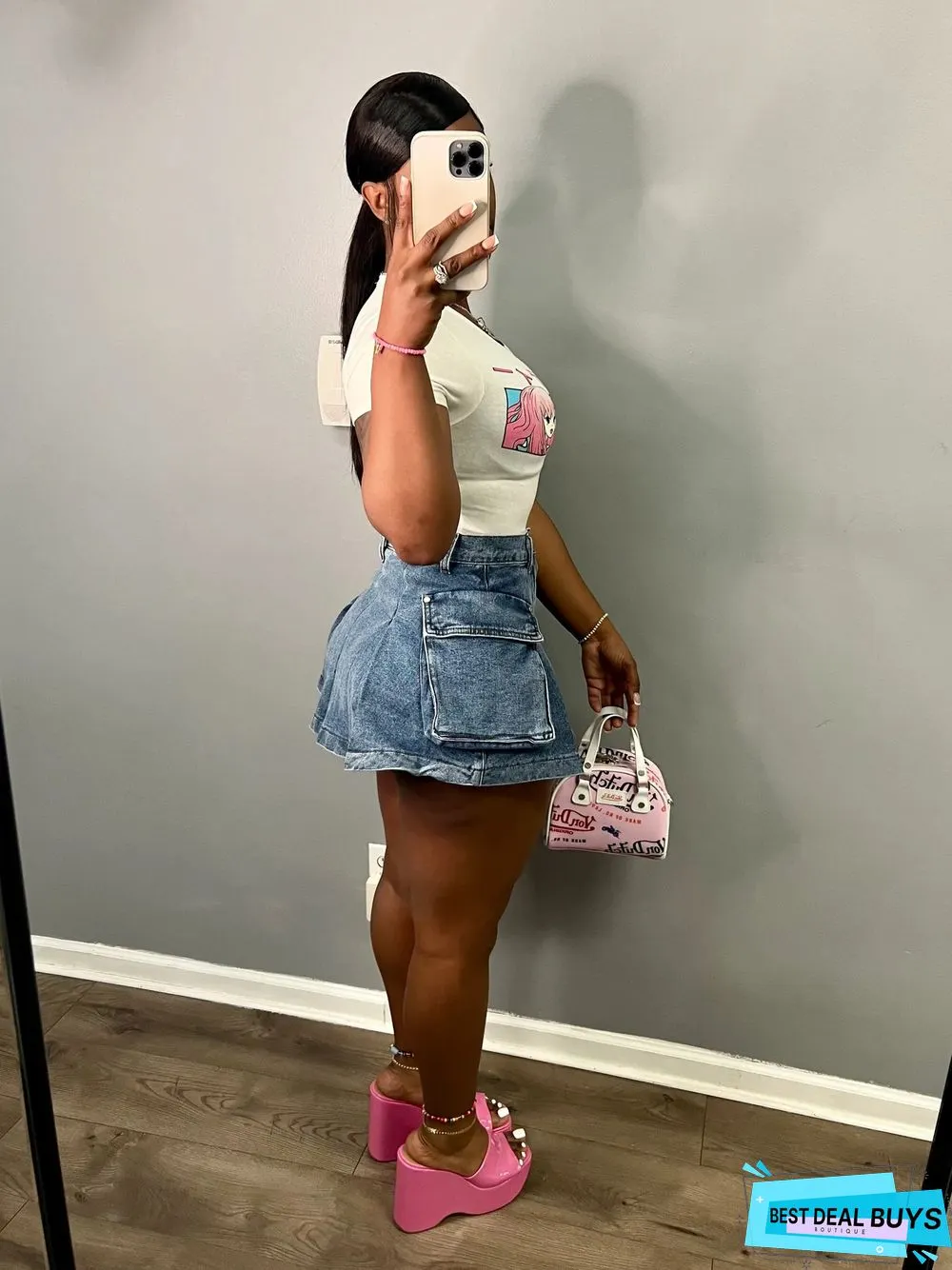 Sexy Fit Denim Mini Club Skirt