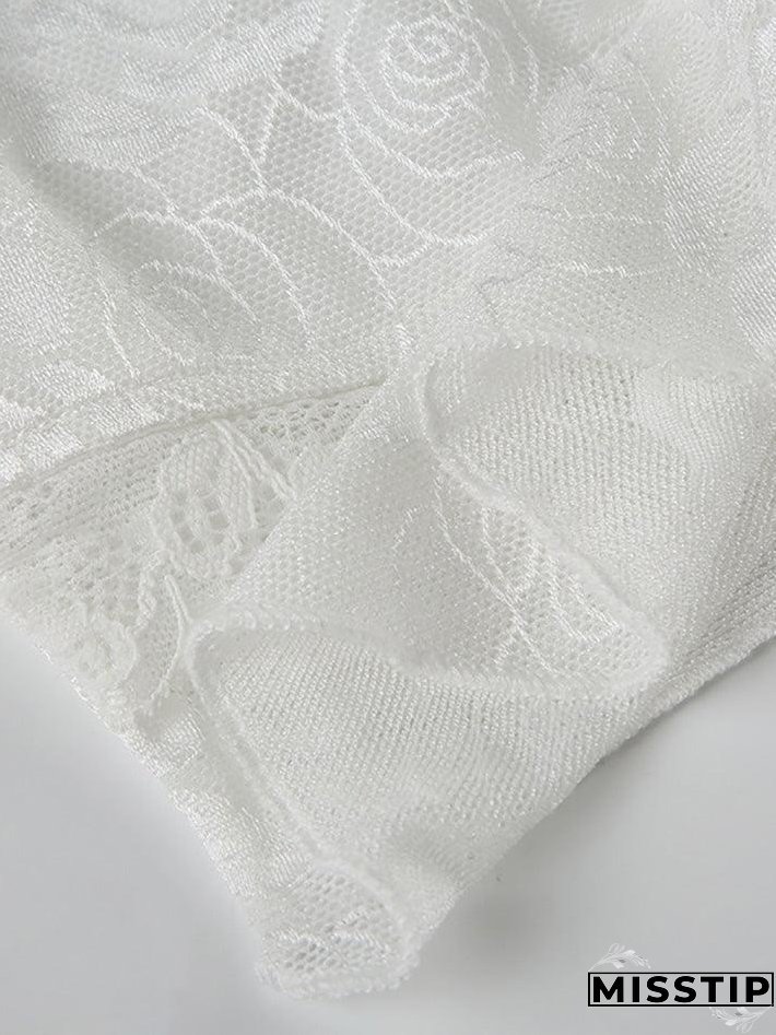 Rose Pattern Lace Cami Tank Top