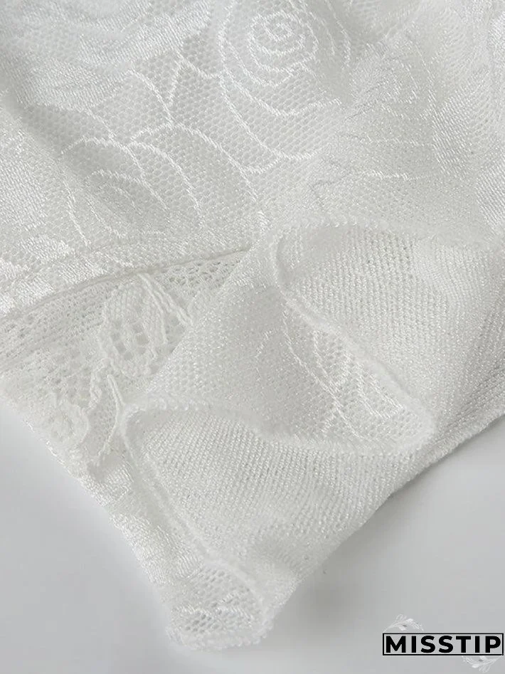 Rose Pattern Lace Cami Tank Top