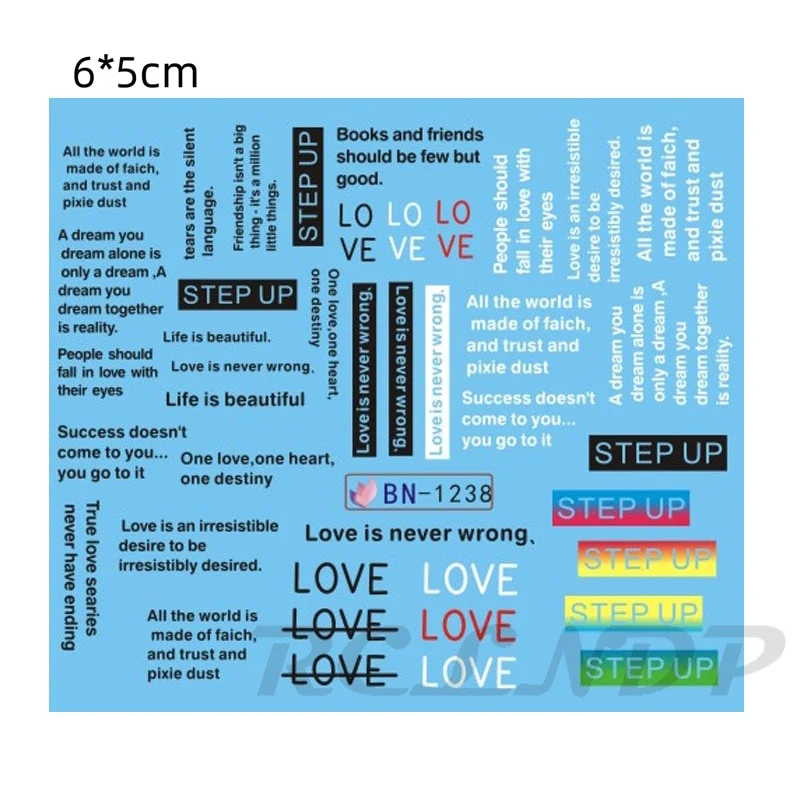 Nail sticker art decoration slider love heart adhesive design Water decals manicure lacquer accessoires polish foil