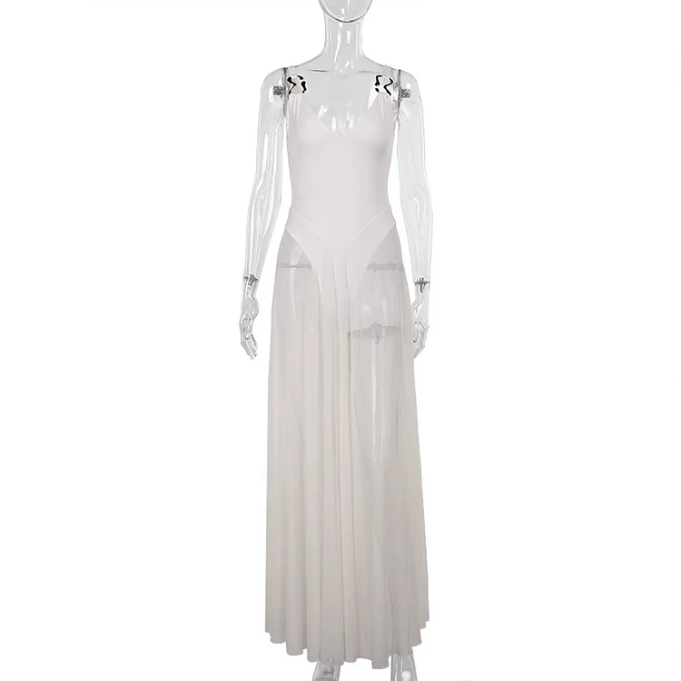 Vacation Slim Mesh A- Line Dress
