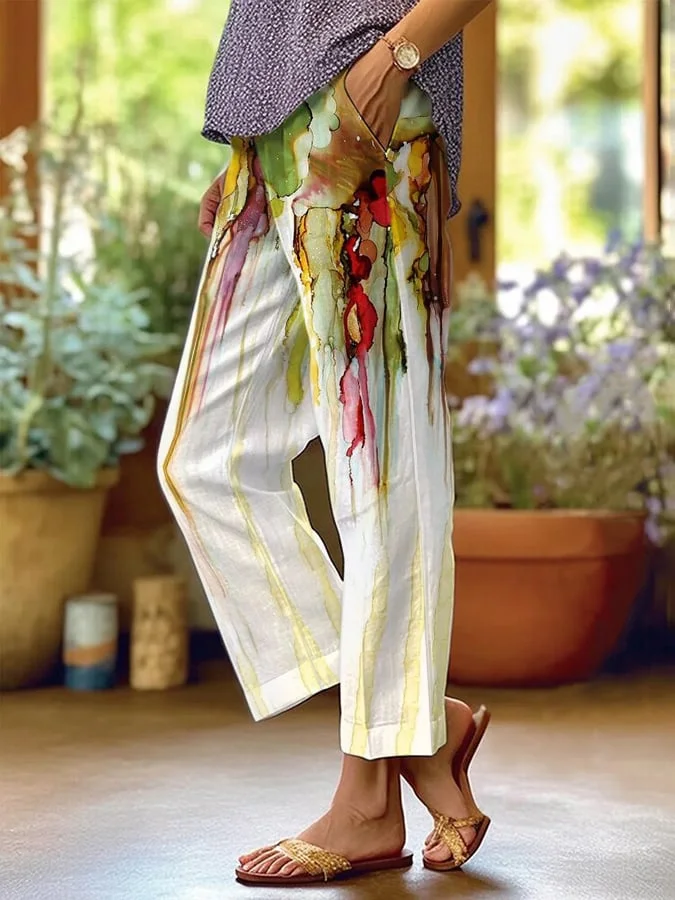 Women's Floral Print Casual Trousers