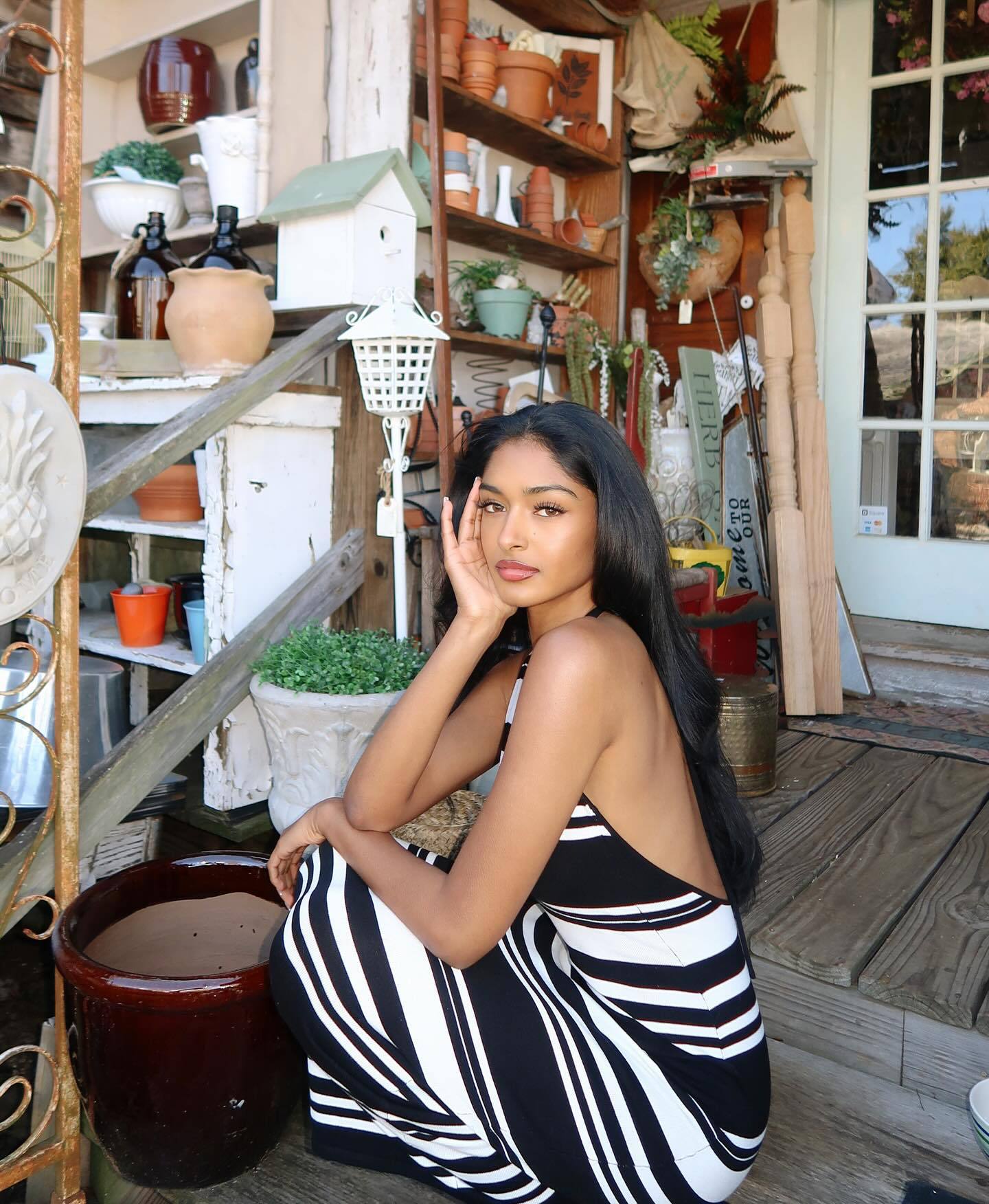 Ootddress Striped Knit Bandage Dress Female Backless Casual Beach Holiday V-Neck Slim High Waist Contrast Maxi Dress Women Clothes