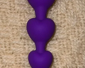 pornhint Pornhint Anal Bead Butt Plug Heart Silicone Purple Toy Mature.