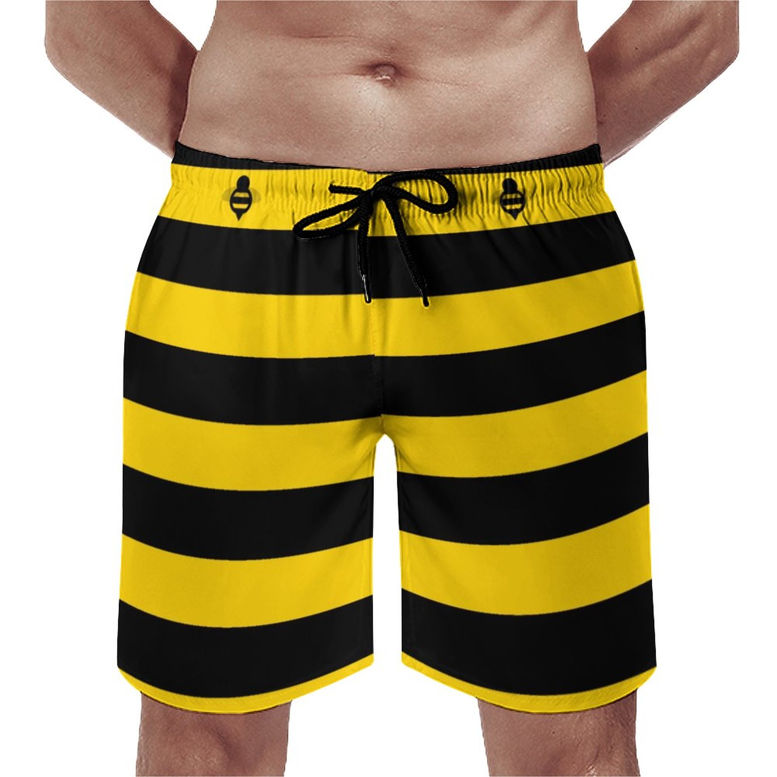 Bumble Bee Womens Elegant Men's Swim Trunks Summer Board Shorts Quick Dry Beach Short with Pockets