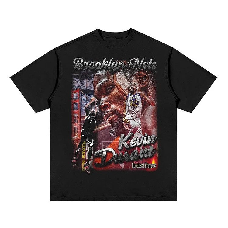 Kevin Durant Shirt Durant Printed Vintage Heavy Short Sleeve T-shirt Small Neckline Men and Women