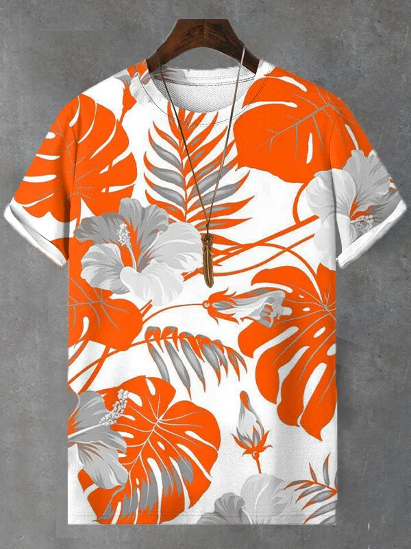 Men's Leaf Art Print T-Shirt