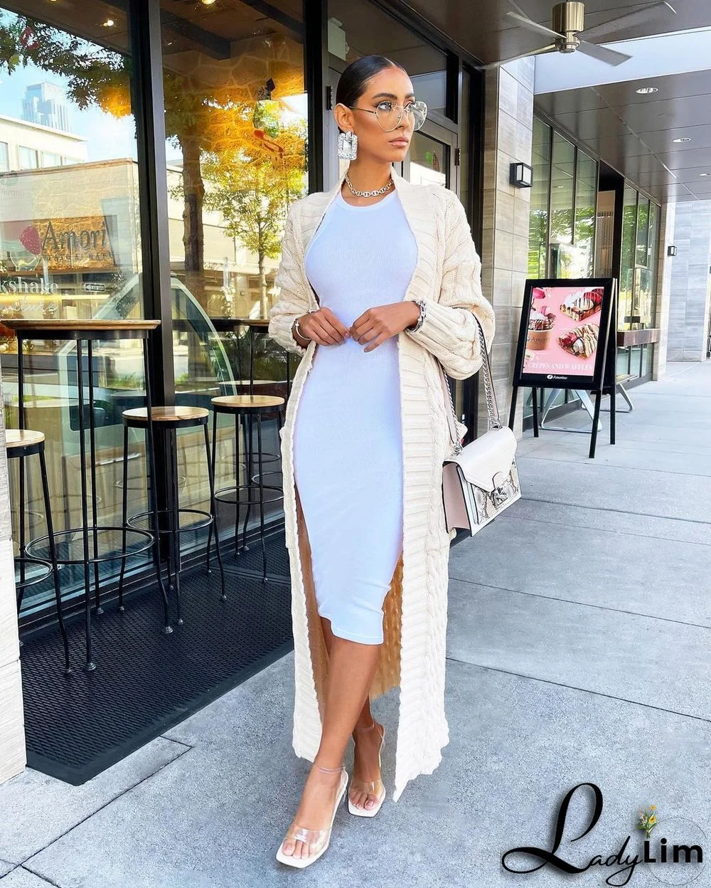 Women Winter Long Sleeve Plush Long Sweater Jacket