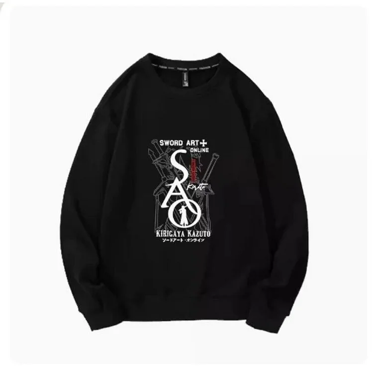 Anime SAO Sword Art Online Oversized Hoodie Women Men Long Sleeve Crewneck Sweatshirt Casual Tracksuit Streetwear Y2K Clothes