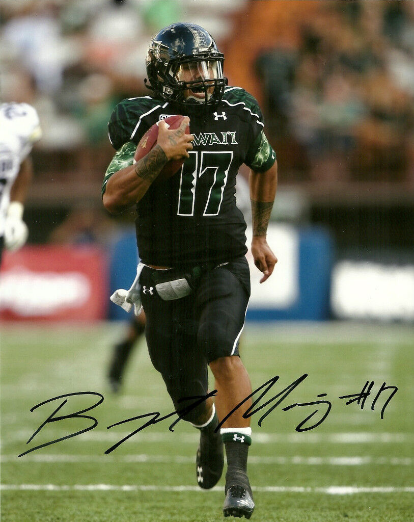 BRYANT MONIZ HAND SIGNED HAWAII WARRIORS 8X10 Photo Poster painting W/COA