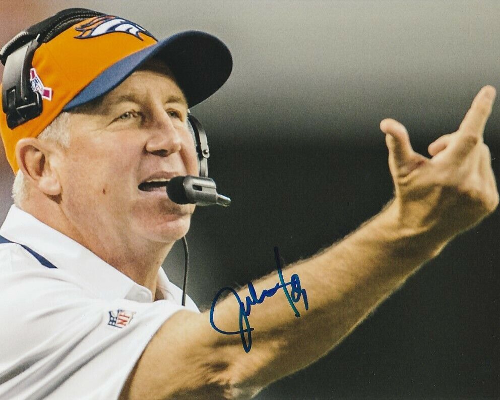 JOHN FOX SIGNED DENVER BRONCOS FOOTBALL COACH 8x10 Photo Poster painting #2 NFL EXACT PROOF!