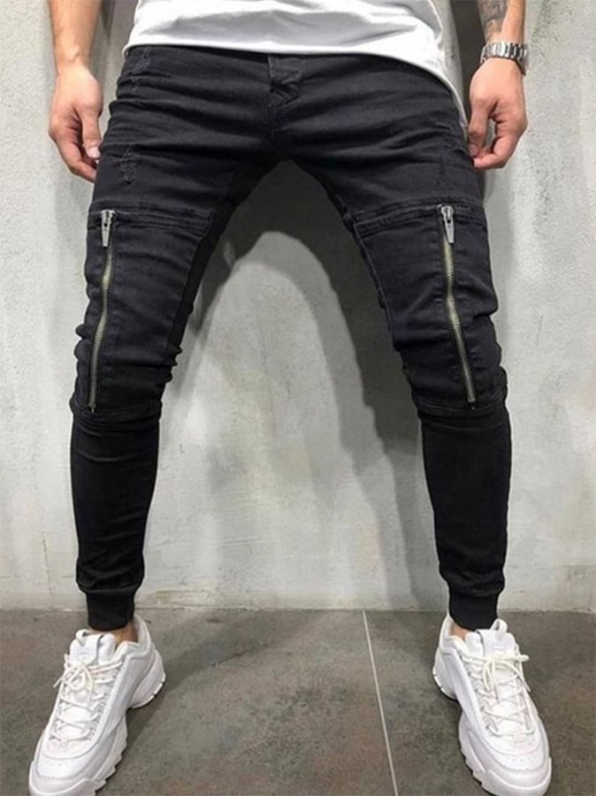 Men Ripped Detail Jeans