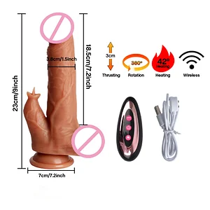 Multiple-function Vibrating Swing Thrusting Licking Dildo