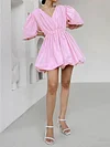 Loose Look-Thin Long Sleeves Mini Dress
