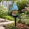 Solar Fairy-Tale Mushroom Cottage Garden Light Auto On/Off Mushroom House Statue Lawn Lights Weather-Proof Resin Mushrooms Ground Decor Lights for Yard Patio Pathway Lawn Flower Bed