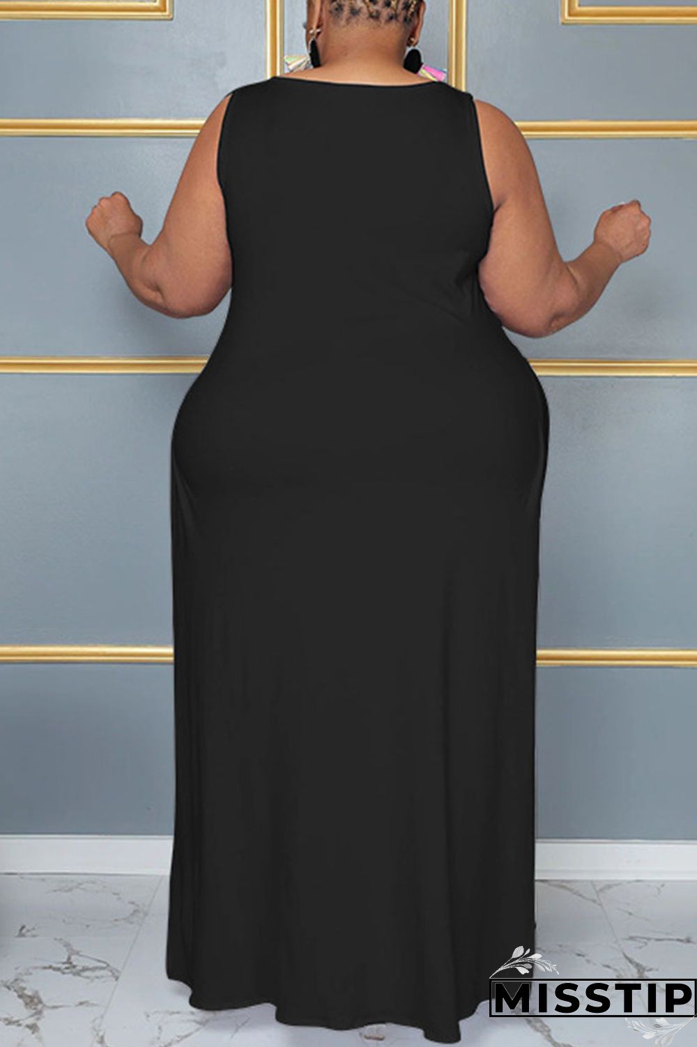 Blue Casual Solid Patchwork Slit V Neck Plus Size Two Pieces