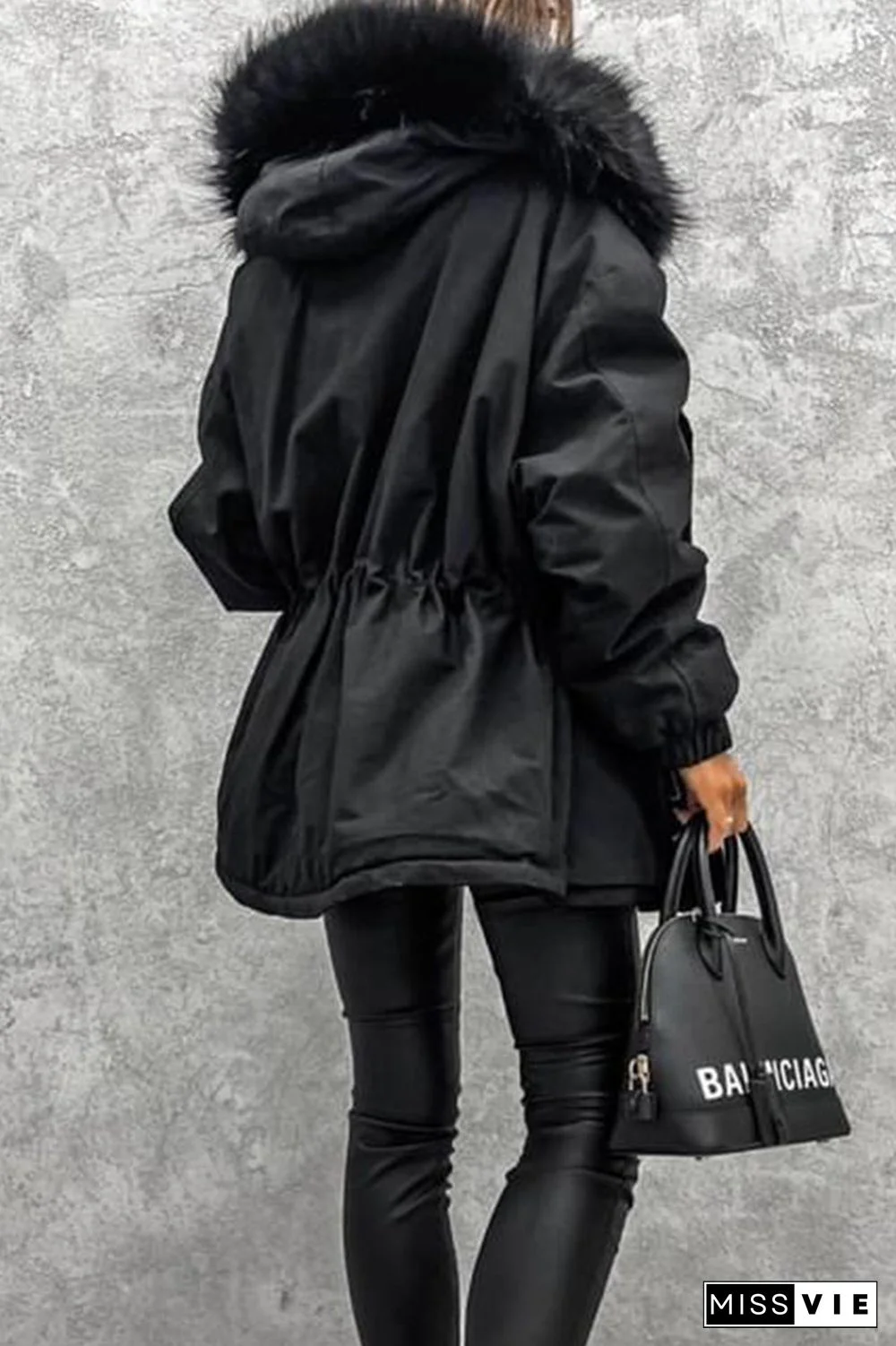 Street Punk Color Block Patchwork Mandarin Collar Outerwear