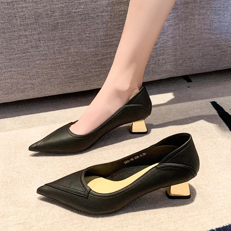 Breakj Breakj French Low-Heeled Single-Shoe Female Famous Yuan 2025 Spring And Autumn New Nude Light Temperament Professional High-Heeled Shoes