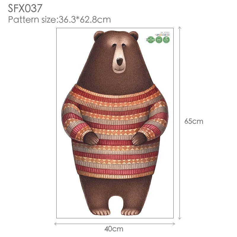 Bear 3D Wall Stickers Home Decor Living Room Decoration Wall Stickers For Kids Rooms Bathroom Children For Stickers Wall Bedroom