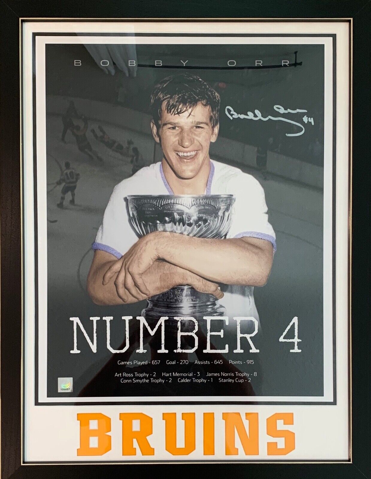 Bobby Orr autographed signed 16x20 framed NHL Boston Bruins Orr Authentication