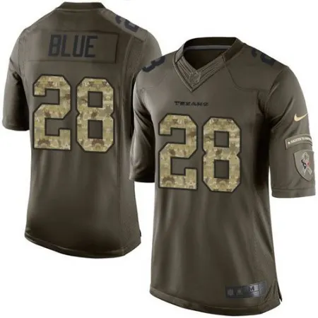 Texans #28 Alfred Blue Green Men's Stitched NFL Limited Salute to Service Jersey