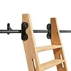[US Local Warehouse] 20FT Sliding Library Ladder Hardware Kit Floor Roller with Brake Telescopic Top Hook Sliding Track Kit with Complete Hardware Set (No Ladder) Indoor Moving Track for Home Office Loft (Adjustable)