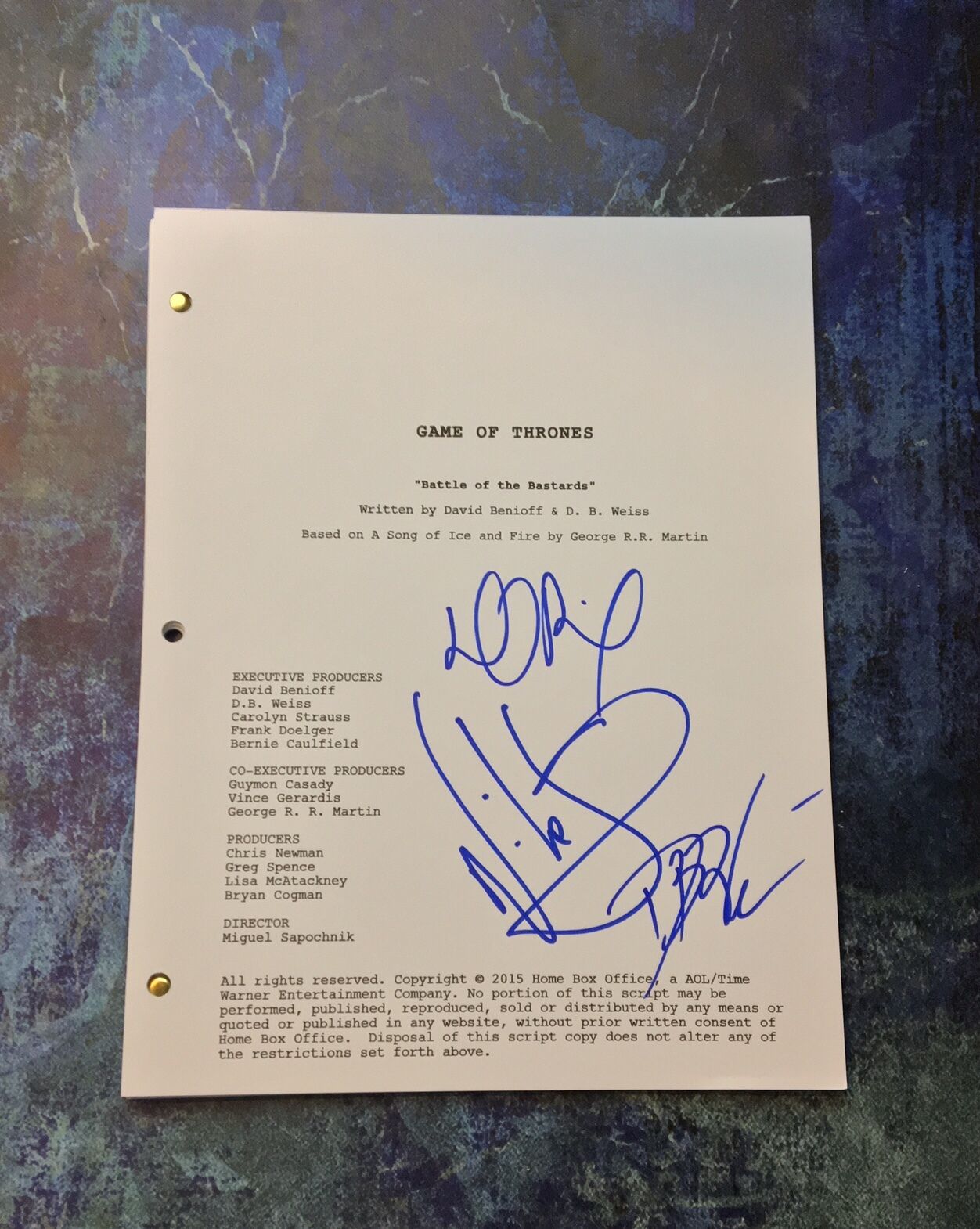 GFA x3 Creators & Nikolai * GAME OF THRONES * Signed TV Episode Script AD1 COA