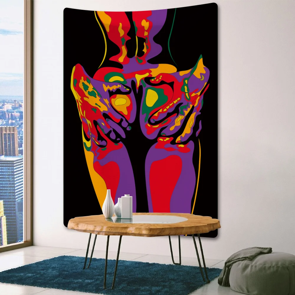 Nigikala woman psychedelic scene mandala home decor art tapestry hippie boho tarot pretty room wall decor